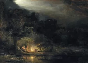 Rest on the Flight to Egypt by Rembrandt Van Rijn Oil Painting