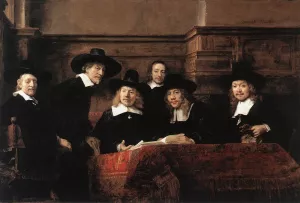 Sampling Officials of the Drapers' Guild Oil painting by Rembrandt Van Rijn