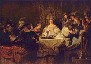 Samson at the Wedding by Rembrandt Van Rijn Oil Painting