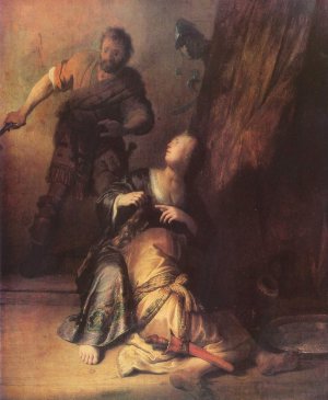 Samson Betrayed by Delilah by Rembrandt Van Rijn Oil Painting