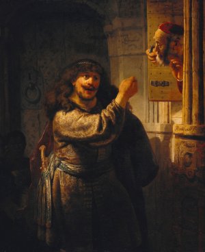 Samson Threatening His Father-in-Law by Rembrandt Van Rijn Oil Painting