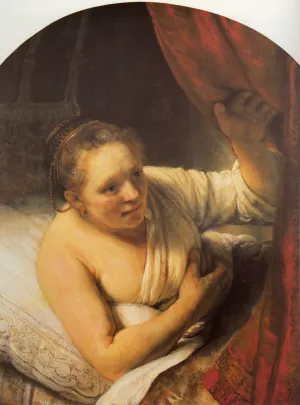 Sarah Waiting for Tobias by Rembrandt Van Rijn - Oil Painting Reproduction