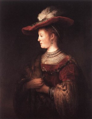 Saskia in Pompous Dress by Rembrandt Van Rijn Oil Painting
