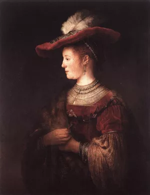 Saskia in Pompous Dress Oil painting by Rembrandt Van Rijn