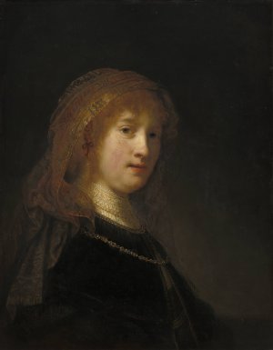 Saskia van Uylenburgh,the Wife of the Artist by Rembrandt Van Rijn Oil Painting