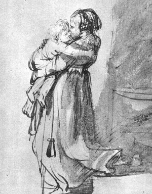 Saskia with a Child by Rembrandt Van Rijn Oil Painting
