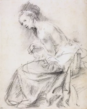 Seated Female Nude as Susanna by Rembrandt Van Rijn - Oil Painting Reproduction