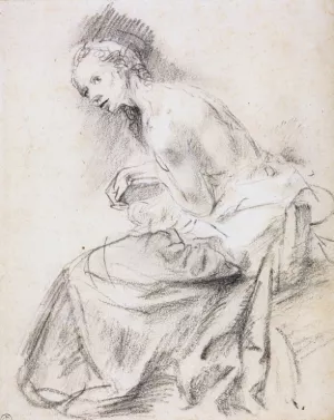 Seated Female Nude as Susanna Oil painting by Rembrandt Van Rijn