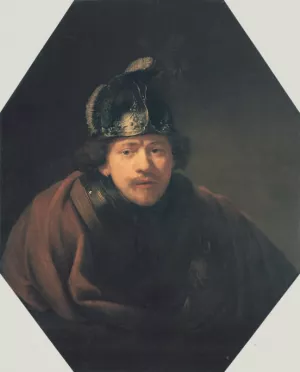 Self Portait with Helmet Oil painting by Rembrandt Van Rijn