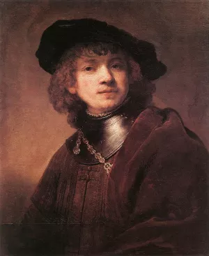 Self Portrait as a Young Man by Rembrandt Van Rijn Oil Painting