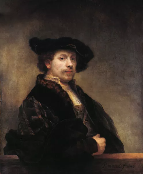 Self Portrait at the Age of 34 by Rembrandt Van Rijn - Oil Painting Reproduction