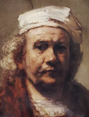 Self-Portrait Detail #1 painting by Rembrandt Van Rijn