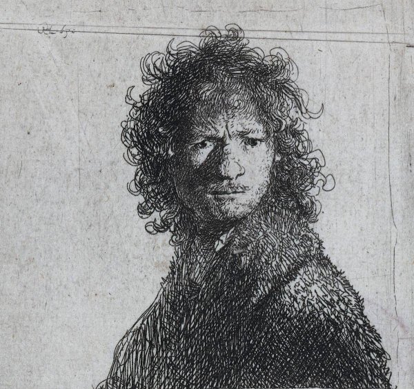 Main Product Photo of Self Portrait, Frowning Painting by Rembrandt Van Rijn