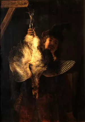 Self Portrait with Bittern Oil painting by Rembrandt Van Rijn