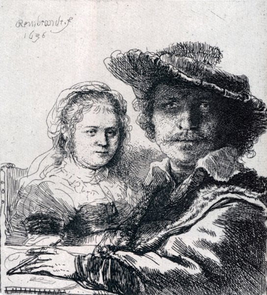 Main Product Photo of Self-Portrait With Saskia Painting by Rembrandt Van Rijn