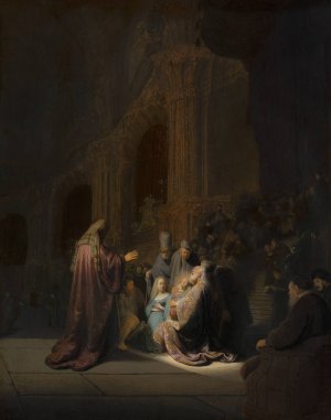 Simeon's Song of Praise by Rembrandt Van Rijn Oil Painting