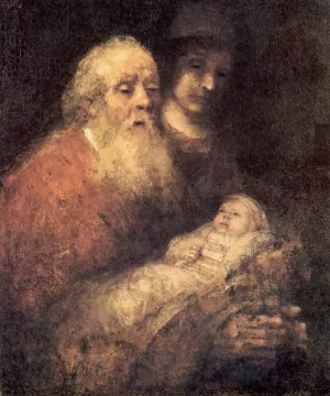 Simon with Jesus Oil painting by Rembrandt Van Rijn