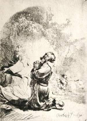 St. Gerome Kneeling by Rembrandt Van Rijn Oil Painting