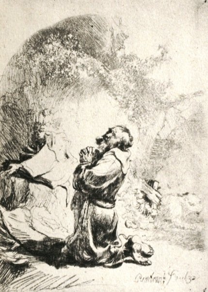 St. Gerome Kneeling by Rembrandt Van Rijn - Hand-Painted Oil Painting Reproduction
