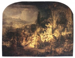 St. John The Baptist Preaching by Rembrandt Van Rijn Oil Painting