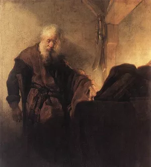 St Paul at His Writing-Desk Oil painting by Rembrandt Van Rijn