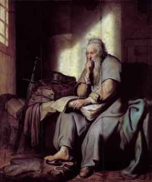 St. Paul in Prison by Rembrandt Van Rijn Oil Painting