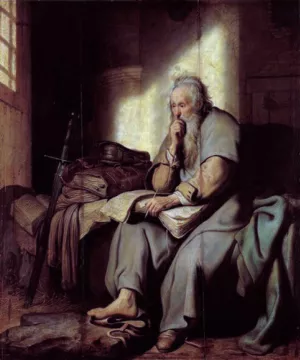 St. Paul in Prison Oil painting by Rembrandt Van Rijn
