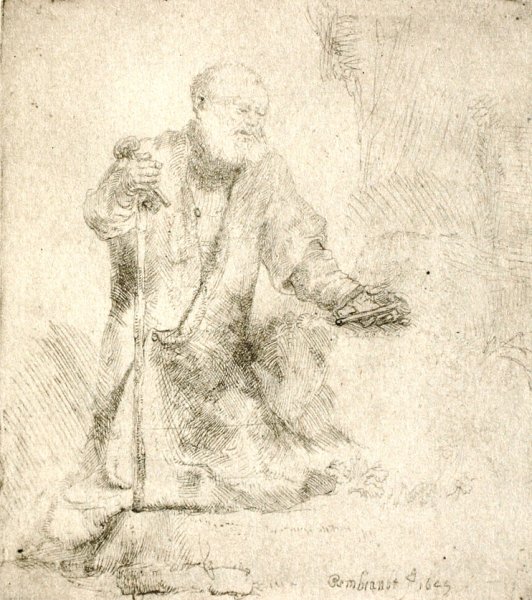 Main Product Photo of St. Peter Painting by Rembrandt Van Rijn
