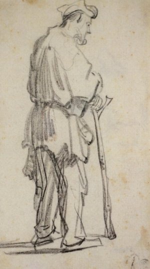 Standing Beggar Turned to the Right by Rembrandt Van Rijn Oil Painting