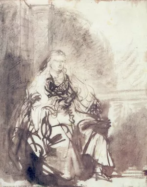 Study for The Great Jewish Bride painting by Rembrandt Van Rijn