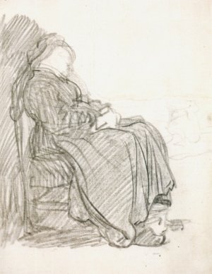 Study of a Woman Asleep by Rembrandt Van Rijn Oil Painting