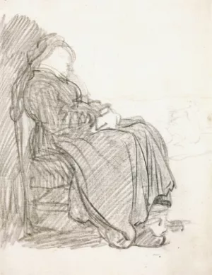Study of a Woman Asleep Oil painting by Rembrandt Van Rijn