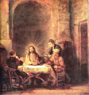 Supper at Emmaus painting by Rembrandt Van Rijn