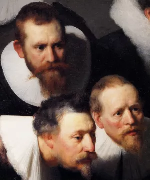 The Anatomy Lecture of Dr Tulp Detail #1 by Rembrandt Van Rijn - Oil Painting Reproduction