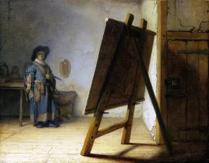 The Artist in His Studio by Rembrandt Van Rijn - Oil Painting Reproduction