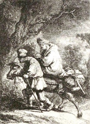 The Flight into Egypt by Rembrandt Van Rijn Oil Painting