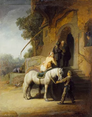 The Good Samaritan by Rembrandt Van Rijn Oil Painting