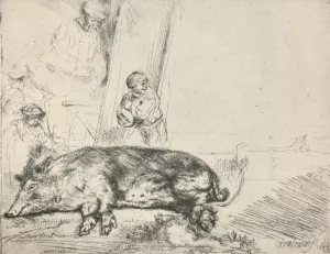 The Hog painting by Rembrandt Van Rijn