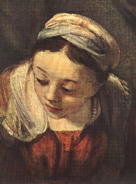 The Holy Family with Angels Detail by Rembrandt Van Rijn - Hand-Painted Oil Painting Reproduction