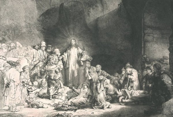 Main Product Photo of The Hundred Guilder Print Painting by Rembrandt Van Rijn