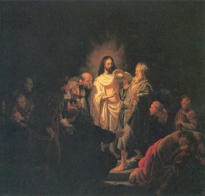 The Incredulity of St. Thomas by Rembrandt Van Rijn Oil Painting