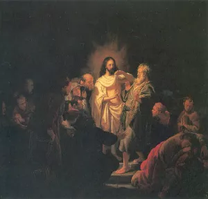 The Incredulity of St. Thomas by Rembrandt Van Rijn Oil Painting