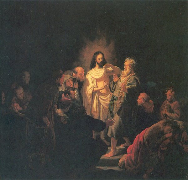 Main Product Photo of The Incredulity of St. Thomas Painting by Rembrandt Van Rijn