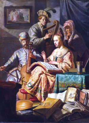 The Music Party Oil painting by Rembrandt Van Rijn