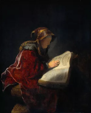 The Prophetess Anna (known as 'Rembrandt's Mother') by Rembrandt Van Rijn Oil Painting