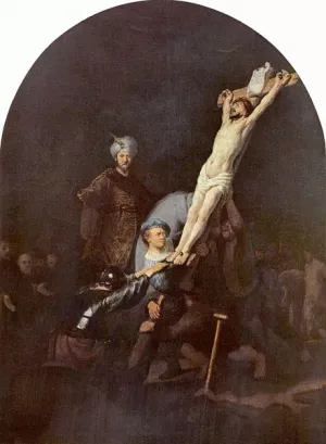 The Raising of the Cross by Rembrandt Van Rijn - Oil Painting Reproduction