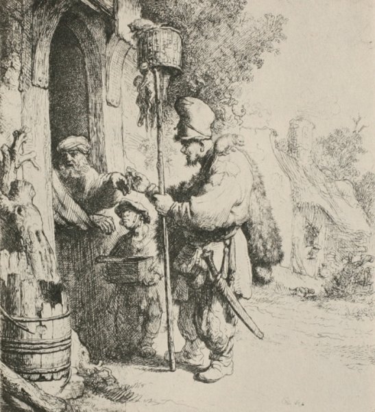 Main Product Photo of The Rat Killer Painting by Rembrandt Van Rijn