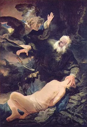 The Sacrifice of Abraham by Rembrandt Van Rijn - Oil Painting Reproduction