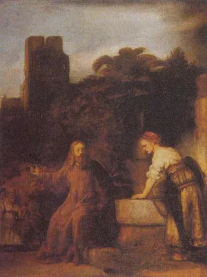 The Samaritan at the Well by Rembrandt Van Rijn - Oil Painting Reproduction