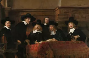 The Sampling Officials of the Amsterdam Drapers' Guild, Known as 'The Syndics' by Rembrandt Van Rijn Oil Painting